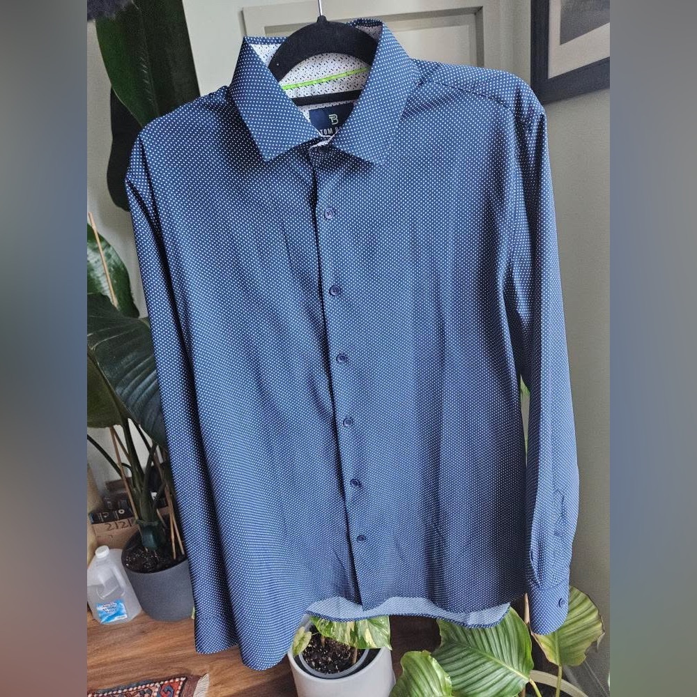 Elegant Navy Men's Dress Shirt